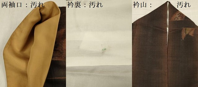 平和屋着物■上質な紬 幾何学花文 正絹 逸品 DABG1659qa