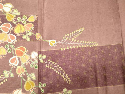 平和屋着物■訪問着　駒刺繍　枝垂れ藤　金彩　正絹　逸品　DABG1666ya