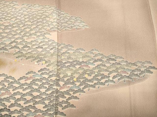 平和屋着物■訪問着　箔散らし　松　暈し染め　金彩　正絹　逸品　DABG1682ya