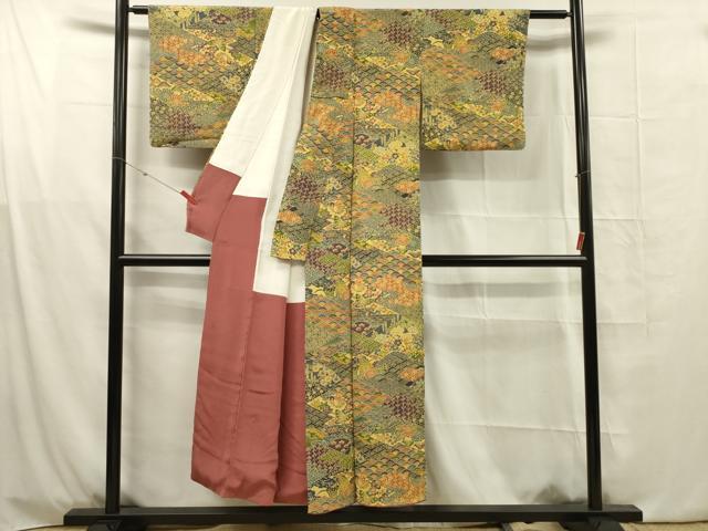 平和屋着物■上質な小紋　吉祥花文　正絹　逸品　DABG1686ya