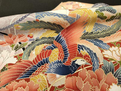 平和屋着物■豪華黒留袖　駒刺繍　花鳥文箱文　青海波　金彩　正絹　逸品　DABG1687ya