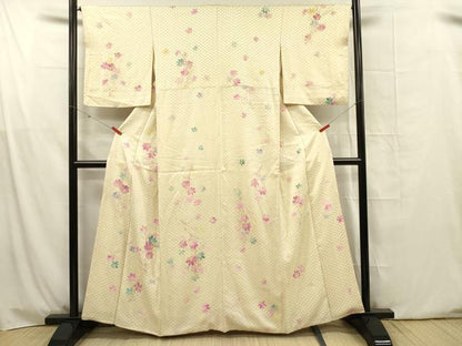 平和屋着物■訪問着　草花文　金銀彩　正絹　逸品　DABG1691ya