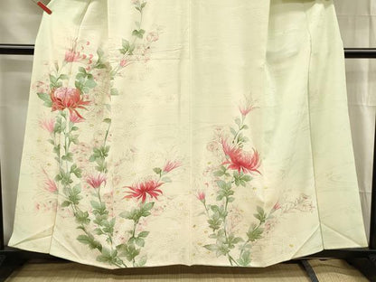 平和屋着物■訪問着　刺繍　乱菊　草花文　金彩　正絹　逸品　DABG1695ya