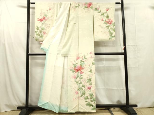 平和屋着物■訪問着　刺繍　乱菊　草花文　金彩　正絹　逸品　DABG1695ya