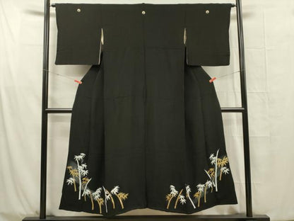 平和屋着物■豪華黒留袖　笹竹文　金彩　正絹　逸品　DABG1700ya