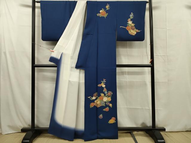 平和屋着物■訪問着　刺繍　草花文　柄杓　金彩　正絹　逸品　DABG1704ya