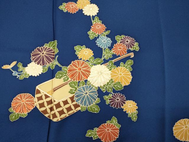 平和屋着物■訪問着　刺繍　草花文　柄杓　金彩　正絹　逸品　DABG1704ya
