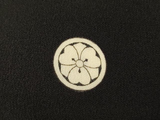 平和屋着物■豪華黒留袖　駒刺繍　扇面花鳥文　金彩　正絹　逸品　DABG1706ya