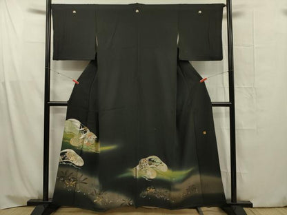 平和屋着物■豪華黒留袖　泰常　和様吉祥文様　暈し染め　金彩　正絹　逸品　DABG1711ya