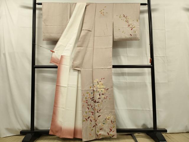 平和屋着物■訪問着　刺繍　枝花文　正絹　逸品　DABG1715ya
