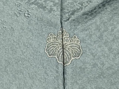 平和屋着物■上質な色無地　霞地紋　藍鼠色　正絹　逸品　DABG1718ya