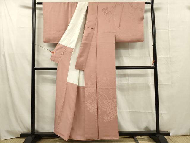 平和屋着物■無地絵羽訪問着　草花地紋　ときがら茶色　正絹　逸品　DABG1720ya