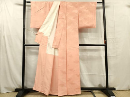 平和屋着物■上質な色無地　刺繍　裏菊地紋　東雲色　正絹　逸品　DABG1724ya