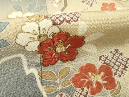 平和屋着物■訪問着　刺繍　風景花松文　暈し染め　金彩　正絹　逸品　DABG1725ya