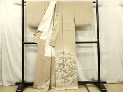 平和屋着物■豪華色留袖　駒刺繍　花松文　枝梅　暈し染め　金彩　正絹　逸品　DABG1726ya