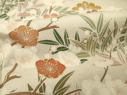 平和屋着物■豪華色留袖　駒刺繍　花松文　枝梅　暈し染め　金彩　正絹　逸品　DABG1726ya