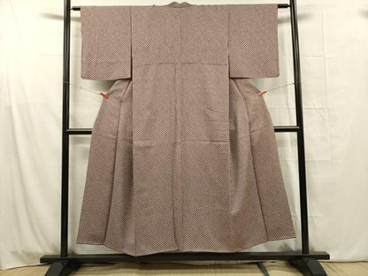 平和屋着物■上質なお召　七宝文　正絹　逸品　DABG1728ya