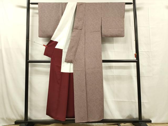 平和屋着物■上質なお召　七宝文　正絹　逸品　DABG1728ya