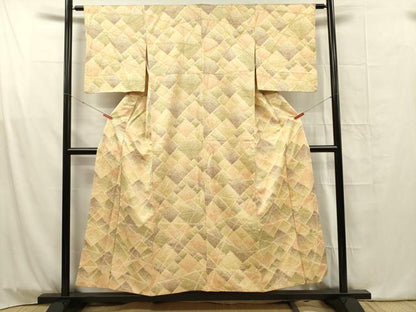 平和屋着物■上質な小紋　幾何学芝文　正絹　逸品　DABG1735ya