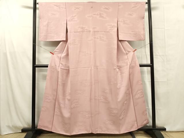 平和屋着物■上質な色無地　立波地紋　珊瑚色　正絹　逸品　DABG1738ya