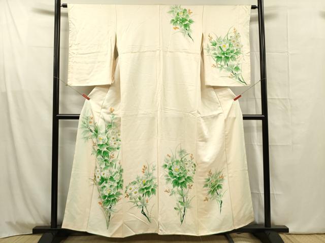 平和屋着物■訪問着　草花文　正絹　逸品　DABG1739ya