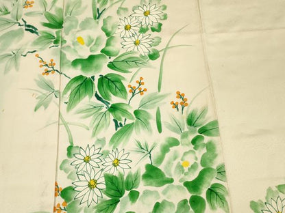 平和屋着物■訪問着　草花文　正絹　逸品　DABG1739ya