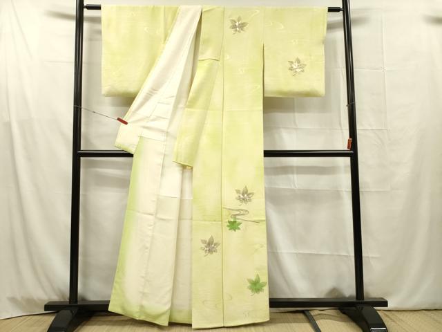 平和屋着物■訪問着　総刺繍　駒刺繍　舞楓文　暈し染め　正絹　逸品　DABG1742ya