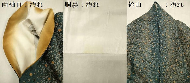 平和屋着物■上質な小紋　抽象間道　正絹　逸品　DABG1744ya
