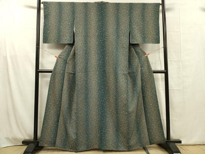 平和屋着物■上質な小紋　抽象間道　正絹　逸品　DABG1744ya