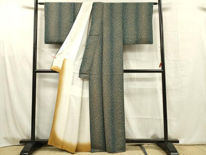平和屋着物■上質な小紋　抽象間道　正絹　逸品　DABG1744ya