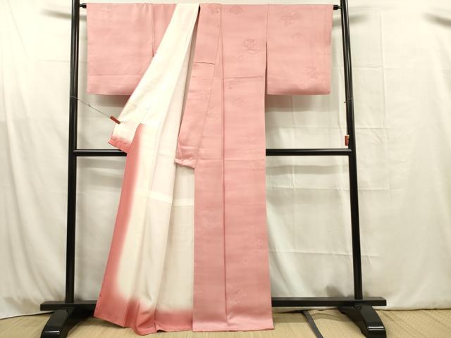 平和屋着物■上質な小紋　雪輪花文　暈し染め　正絹　逸品　DABG1745ya
