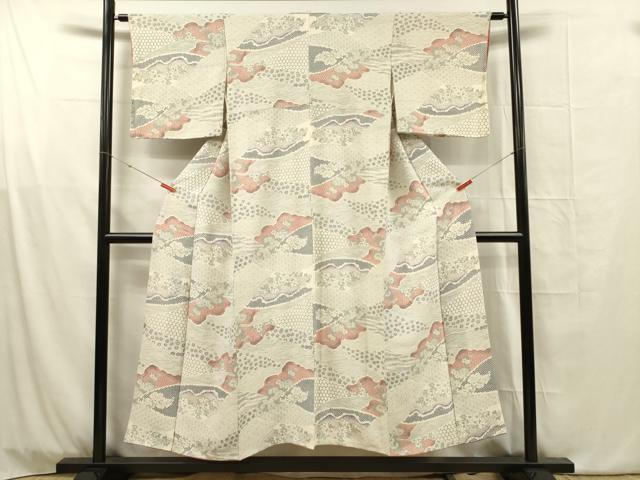 平和屋着物■上質な小紋　吉祥花文　さが美扱い　正絹　逸品　DABG1753ya
