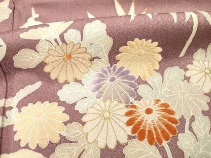 平和屋着物■豪華色留袖　刺繍　飛鶴花文　金彩　正絹　逸品　DABG1754ya