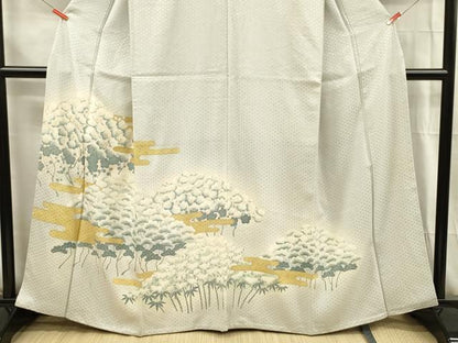 平和屋着物■豪華色留袖　駒刺繍　松竹梅　金彩　正絹　逸品　DABG1756ya