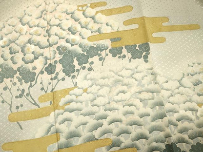 平和屋着物■豪華色留袖　駒刺繍　松竹梅　金彩　正絹　逸品　DABG1756ya