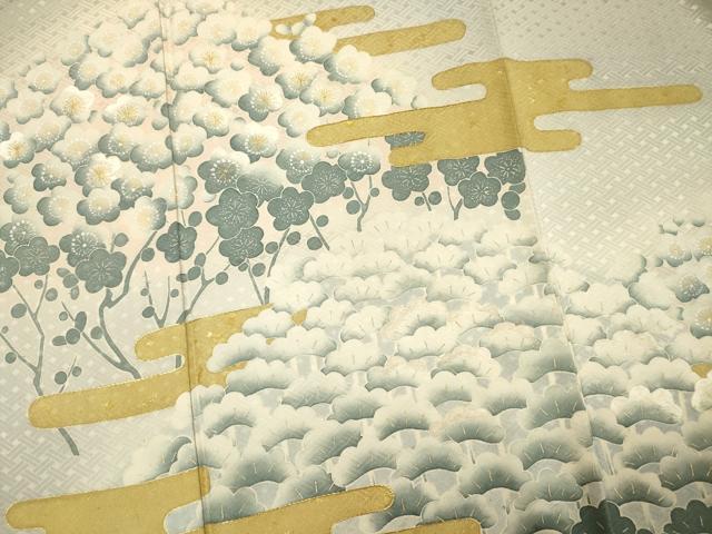 平和屋着物■豪華色留袖　駒刺繍　松竹梅　金彩　正絹　逸品　DABG1756ya