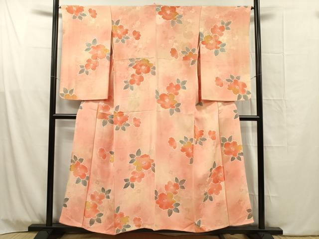 平和屋着物■上質な小紋　地紋起こし　舞花文　暈し染め　正絹　逸品　DABG1763ya