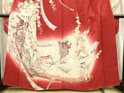 平和屋着物■豪華振袖　草花文　暈し染め　金彩　正絹　逸品　DABG1764ya