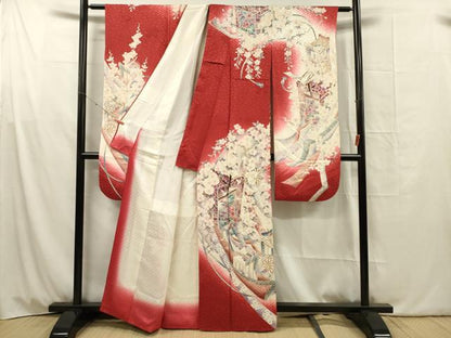 平和屋着物■豪華振袖　草花文　暈し染め　金彩　正絹　逸品　DABG1764ya