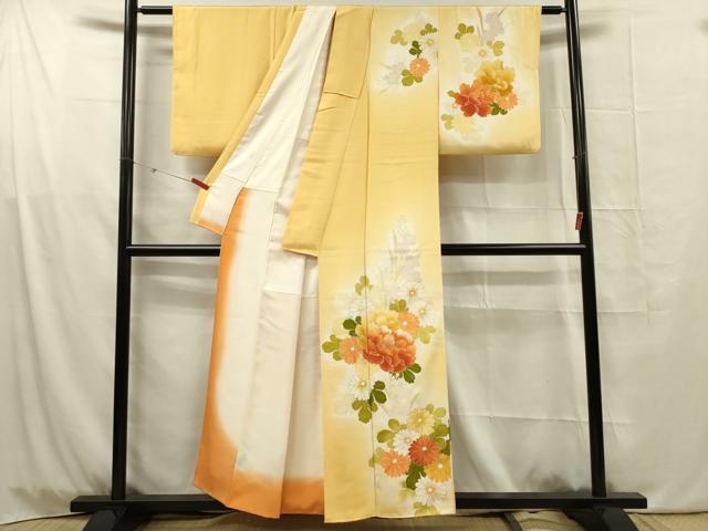 平和屋着物■訪問着　駒刺繍　草花文　暈し染め　金彩　正絹　逸品　DABG1765ya