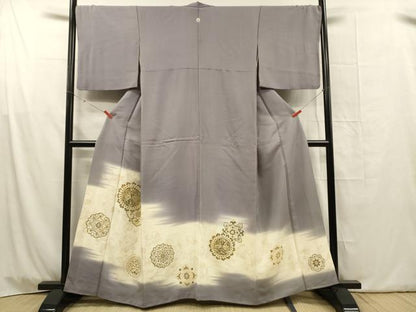 平和屋着物■豪華色留袖　寿光織　更紗花蝶文　暈し染め　金糸　正絹　逸品　DABG1768ya