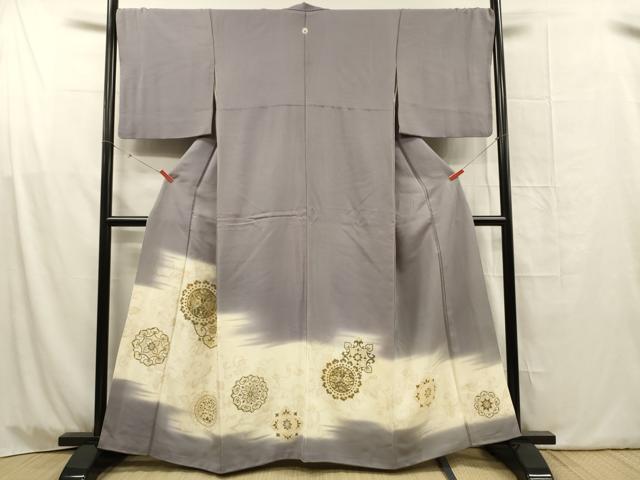 平和屋着物■豪華色留袖　寿光織　更紗花蝶文　暈し染め　金糸　正絹　逸品　DABG1768ya