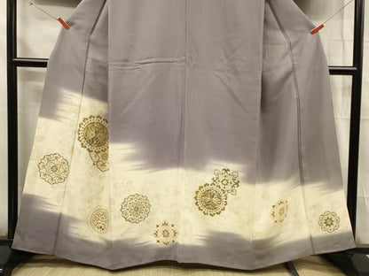 平和屋着物■豪華色留袖　寿光織　更紗花蝶文　暈し染め　金糸　正絹　逸品　DABG1768ya