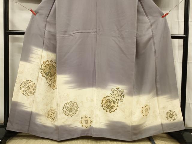 平和屋着物■豪華色留袖　寿光織　更紗花蝶文　暈し染め　金糸　正絹　逸品　DABG1768ya