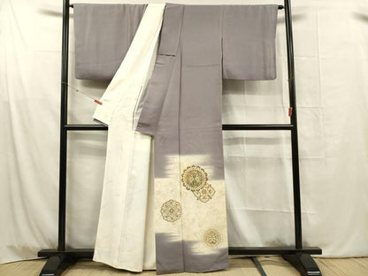 平和屋着物■豪華色留袖　寿光織　更紗花蝶文　暈し染め　金糸　正絹　逸品　DABG1768ya