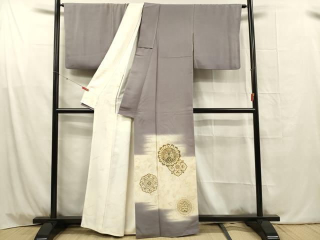 平和屋着物■豪華色留袖　寿光織　更紗花蝶文　暈し染め　金糸　正絹　逸品　DABG1768ya