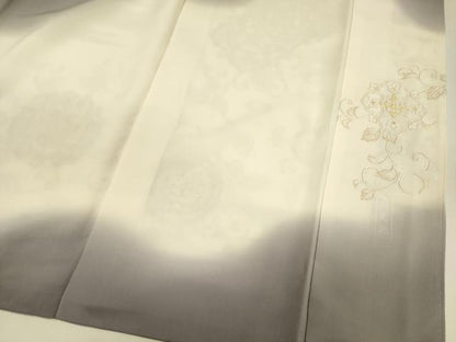 平和屋着物■豪華色留袖　寿光織　更紗花蝶文　暈し染め　金糸　正絹　逸品　DABG1768ya