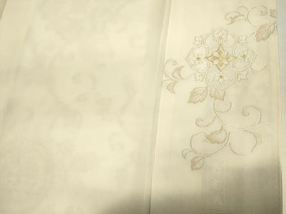 平和屋着物■豪華色留袖　寿光織　更紗花蝶文　暈し染め　金糸　正絹　逸品　DABG1768ya
