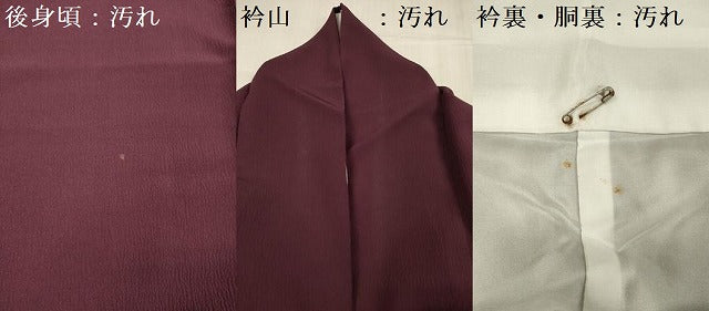 平和屋着物■上質な色無地　葡萄色　正絹　逸品　DABG1780ya