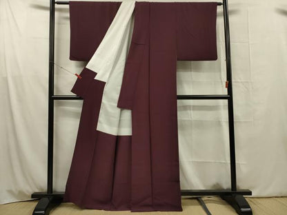 平和屋着物■上質な色無地　葡萄色　正絹　逸品　DABG1780ya